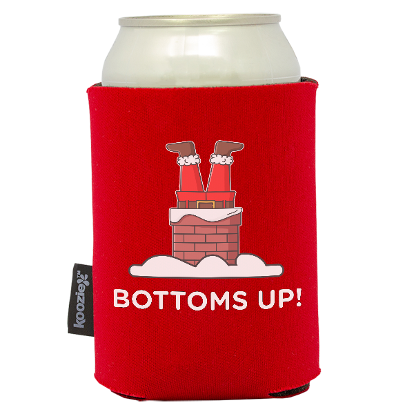 bottoms up holiday koozie