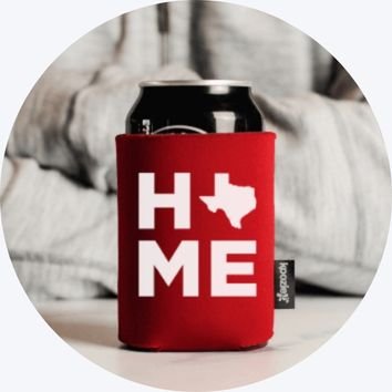 Texas Koozie on a beer